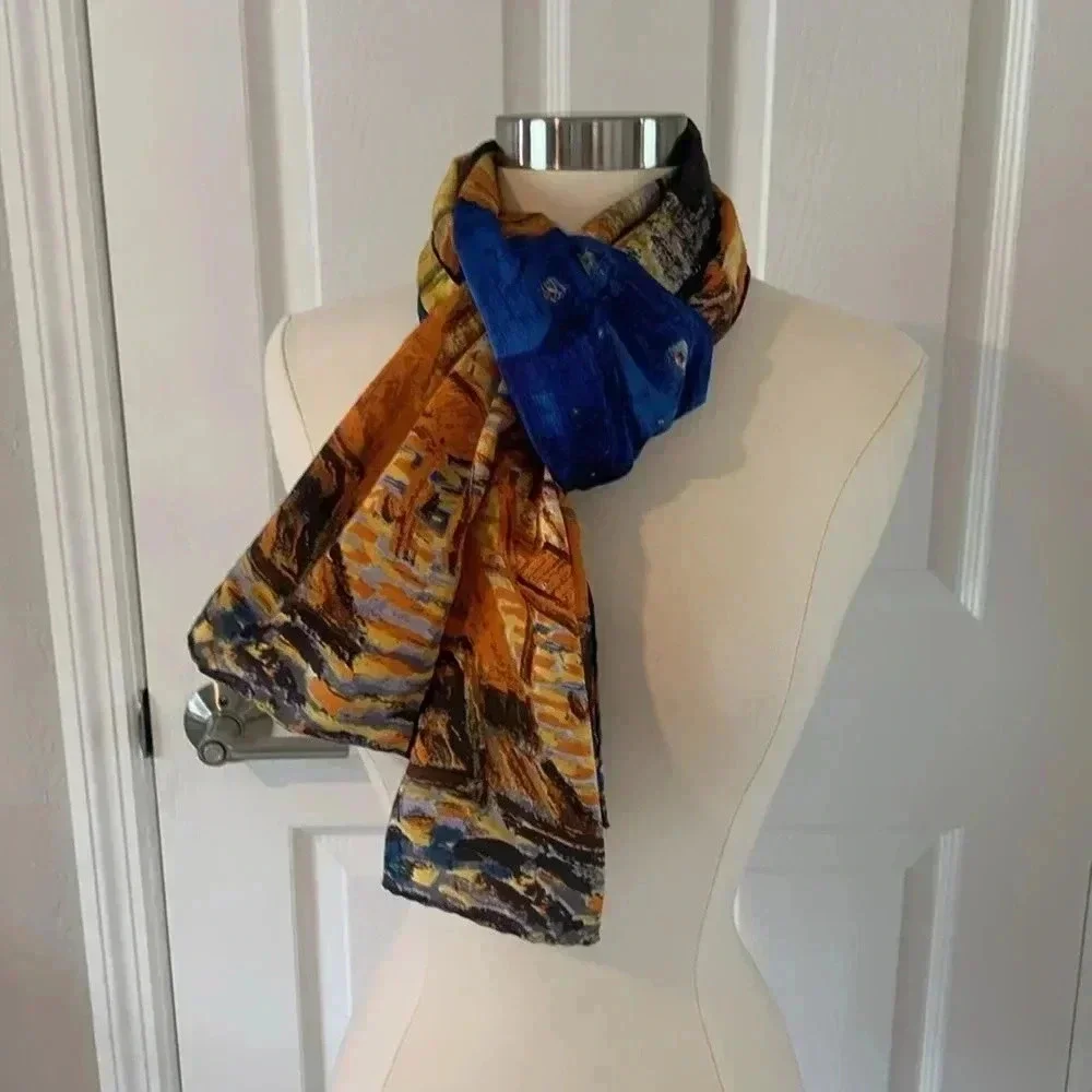 Dahlia jewels silk scarf- artsy print